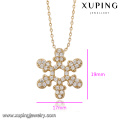 43398 xuping luxury snowflake shape 18k gold pendant necklace accessories for women jewelry